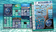 Wall poster about oceans: climate change, plastic, conservation (Open University download)