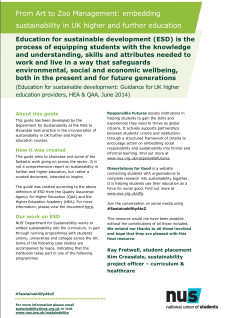 From Art to Zoo Management – Responsible Futures A-Z curriculum guide by subject From Art to Zoo Management ESD - NUS resource front cover