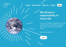 An online space aiming to create a community of academics who support each other to use the agency we have to transform our research, teaching, and engagement for addressing the climate and ecological crisis. Screen grab of the Faculty for a Future home page featuring a picture of the earth with lines radiating out, along with the Faculty for a Future logo and words 'we all have a responsibility to future life'.